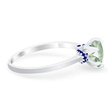 Art Deco Round Natural Stone Halo Ring