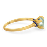 Art Deco Round Natural Stone Halo Ring