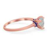 Art Deco Round Natural Stone Halo Ring