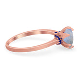 Art Deco Round Natural Stone Halo Ring