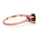 Art Deco Round Natural Stone Halo Ring