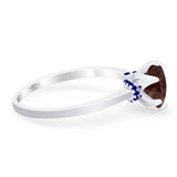 Art Deco Round Natural Stone Halo Ring