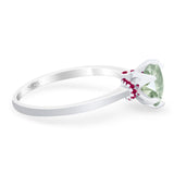 Art Deco Round Natural Stone Halo Ring