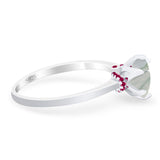 Art Deco Round Natural Stone Halo Ring