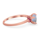 Art Deco Round Natural Stone Halo Ring