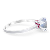 Art Deco Round Natural Stone Halo Ring