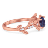 Round Natural Stone Leaf Style Ring