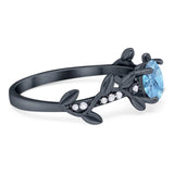 Round Natural Stone Leaf Style Ring