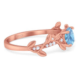 Round Natural Stone Leaf Style Ring