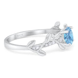 Round Natural Stone Leaf Style Ring