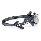 Round Natural Stone Leaf Style Ring