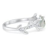 Round Natural Stone Leaf Style Ring