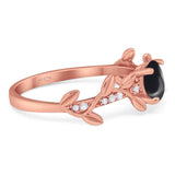 Round Natural Stone Leaf Style Ring