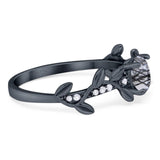 Round Natural Stone Leaf Style Ring