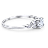 Art Deco Round Natural Stone Floral Ring