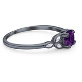 Art Deco Round Natural Stone Floral Ring