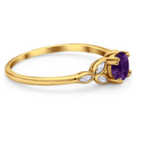 Art Deco Round Natural Stone Floral Ring