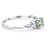 Art Deco Round Natural Stone Floral Ring