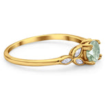 Art Deco Round Natural Stone Floral Ring