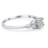 Art Deco Round Natural Stone Floral Ring