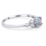 Art Deco Round Natural Stone Floral Ring