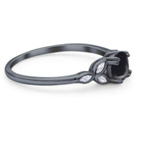 Art Deco Round Natural Stone Floral Ring