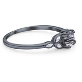 Art Deco Round Natural Stone Floral Ring