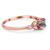 Art Deco Round Natural Stone Floral Ring