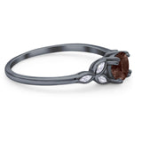 Art Deco Round Natural Stone Floral Ring