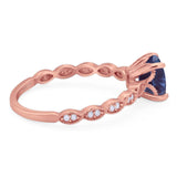 Vintage Style Round Natural Stone Ring