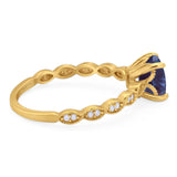 Vintage Style Round Natural Stone Ring