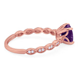 Vintage Style Round Natural Stone Ring