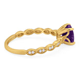 Vintage Style Round Natural Stone Ring