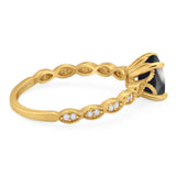 Vintage Style Round Natural Stone Ring