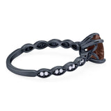 Vintage Style Round Natural Stone Ring