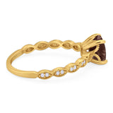 Vintage Style Round Natural Stone Ring