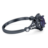 Vintage Style Round Natural Stone Wedding Ring