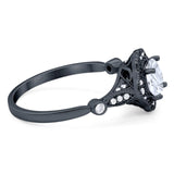 Vintage Style Round Natural Stone Wedding Ring