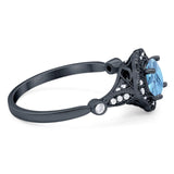 Vintage Style Round Natural Stone Wedding Ring