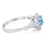 Vintage Style Round Natural Stone Wedding Ring