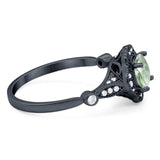 Vintage Style Round Natural Stone Wedding Ring