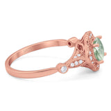 Vintage Style Round Natural Stone Wedding Ring