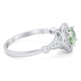 Vintage Style Round Natural Stone Wedding Ring