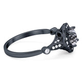 Vintage Style Round Natural Stone Wedding Ring