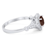 Vintage Style Round Natural Stone Wedding Ring