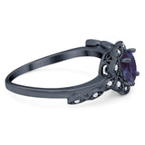 Art Deco Round Natural Stone Flower Ring