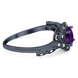 Art Deco Round Natural Stone Flower Ring