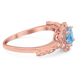 Art Deco Round Natural Stone Flower Ring