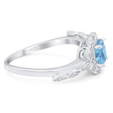 Art Deco Round Natural Stone Flower Ring