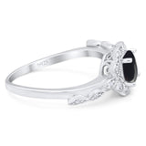 Art Deco Round Natural Stone Flower Ring